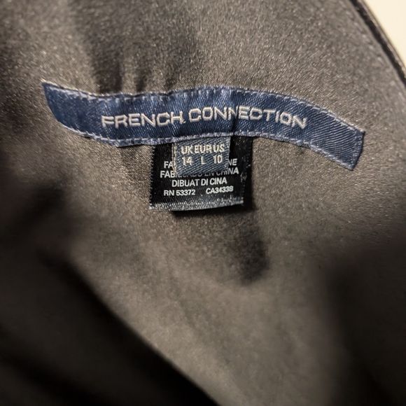 French Connection Womena One Shoulder Elegant Black Midi Dress Size 10 - Picture 6 of 6